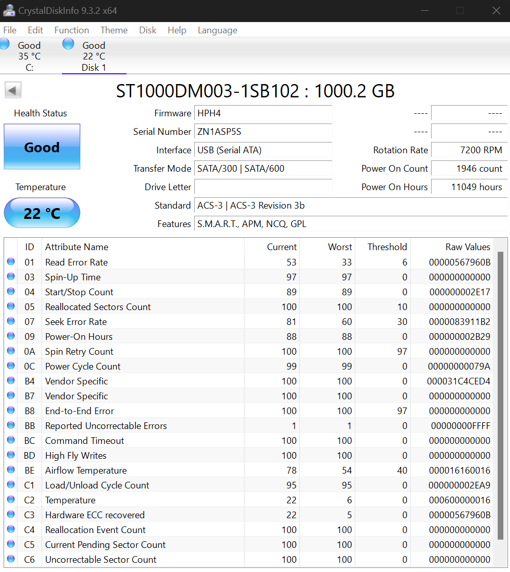 Seagate / Toshiba Lot of 7 1TB 3.5" 7200RPM Hard Drives TESTED WORKING