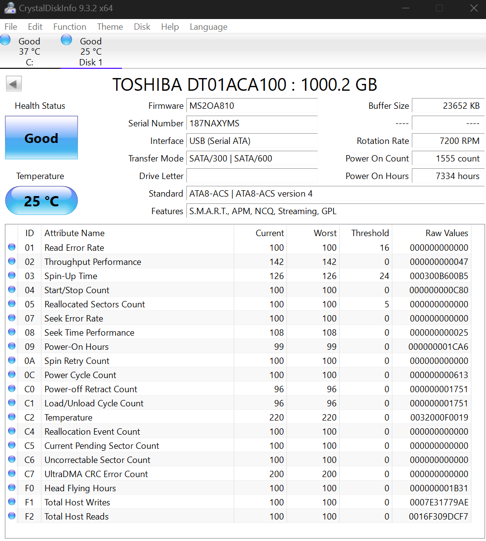 Seagate / Toshiba Lot of 7 1TB 3.5" 7200RPM Hard Drives TESTED WORKING