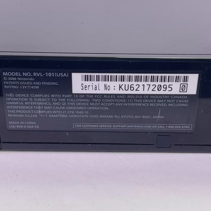 Nintendo Wii Video Game Console RVL-101 Black